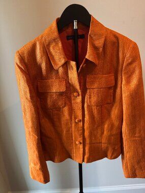 Lafayette 148 Orange Summer Weight Jacket US Size 8